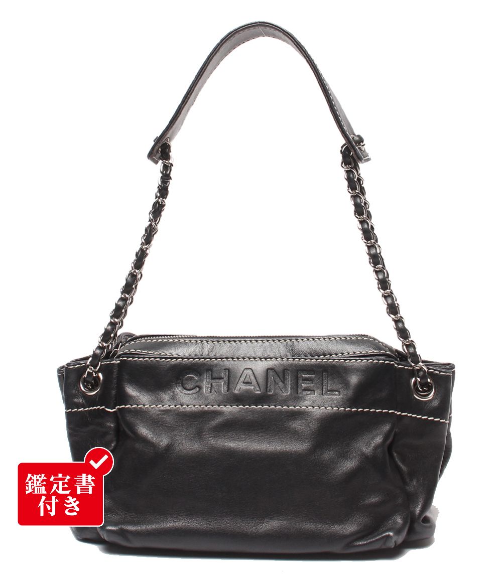 シャネル チェーンショルダーバッグ 肩掛け シルバー金具 ラムスキン レディース CHANEL