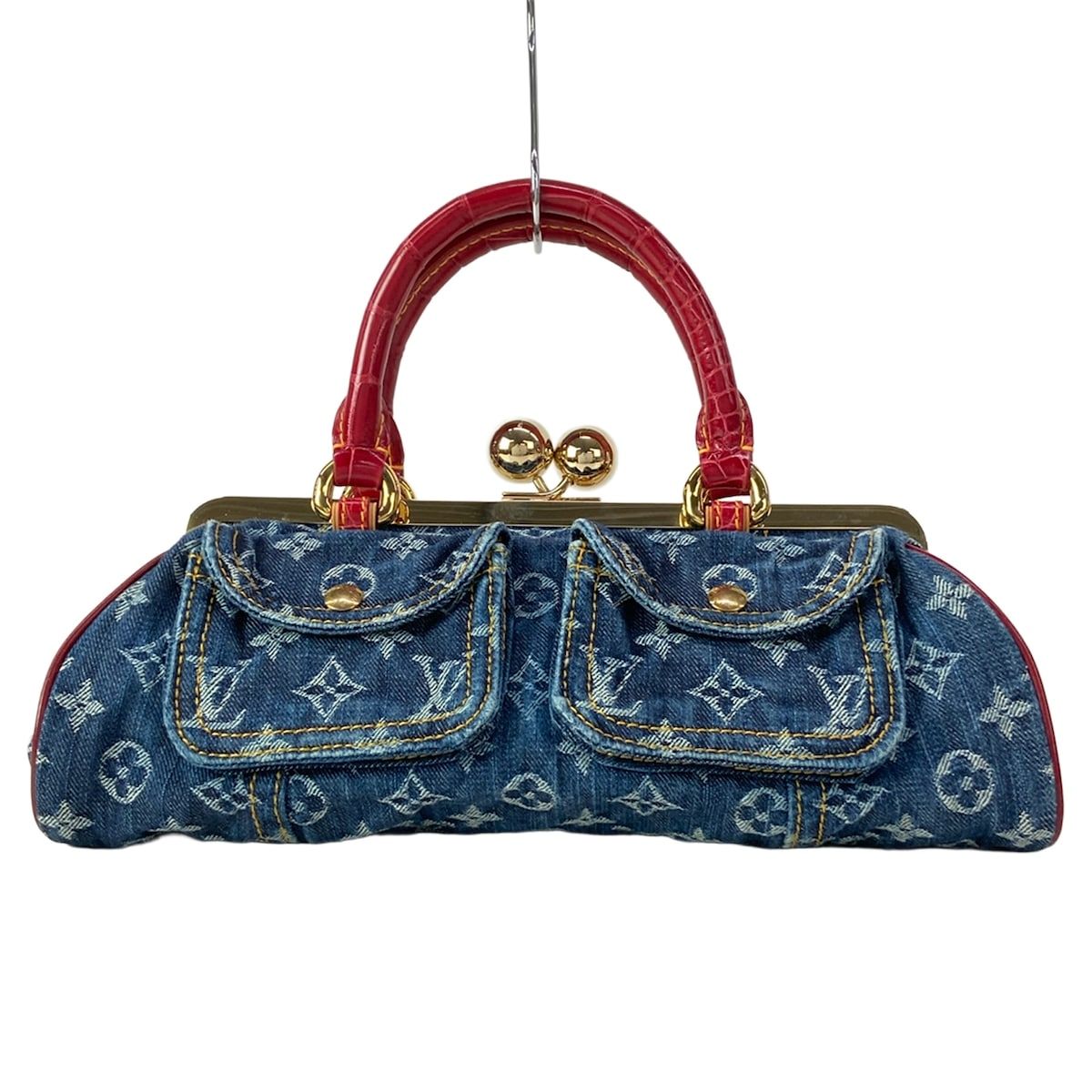 LOUIS VUITTON(ルイヴィトン) ハンドバッグ モノグラムデニム美品 サックフェルモワールGM M95015 ブルー コットン、レザー