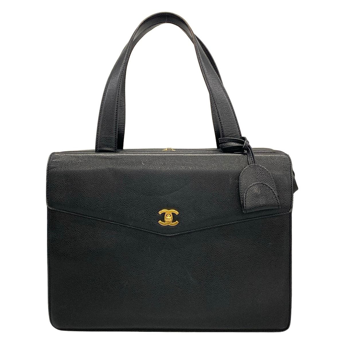 CHANEL(シャネル) ビジネスバッグ - 黒 ゴールド金具/フラップポケット/ターンロック