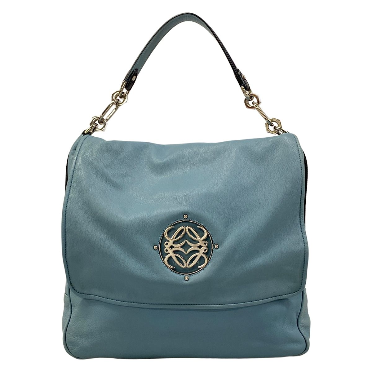 LOEWE(ロエベ) ハンドバッグ マイア ライトブルー レザー