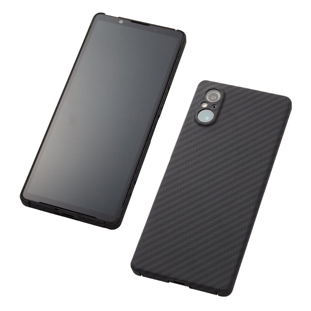 Deff ディーフ Xperia用 アラミド繊維 薄型 耐衝撃 超軽量 カーボン風(調) ケース (Xperia 5V用 ブラック)