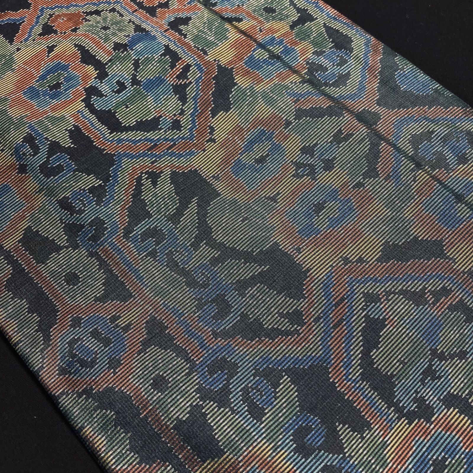 着物と帯オレンジ y557◾️正絹本場大島紬38点まとめて 泥/藍 