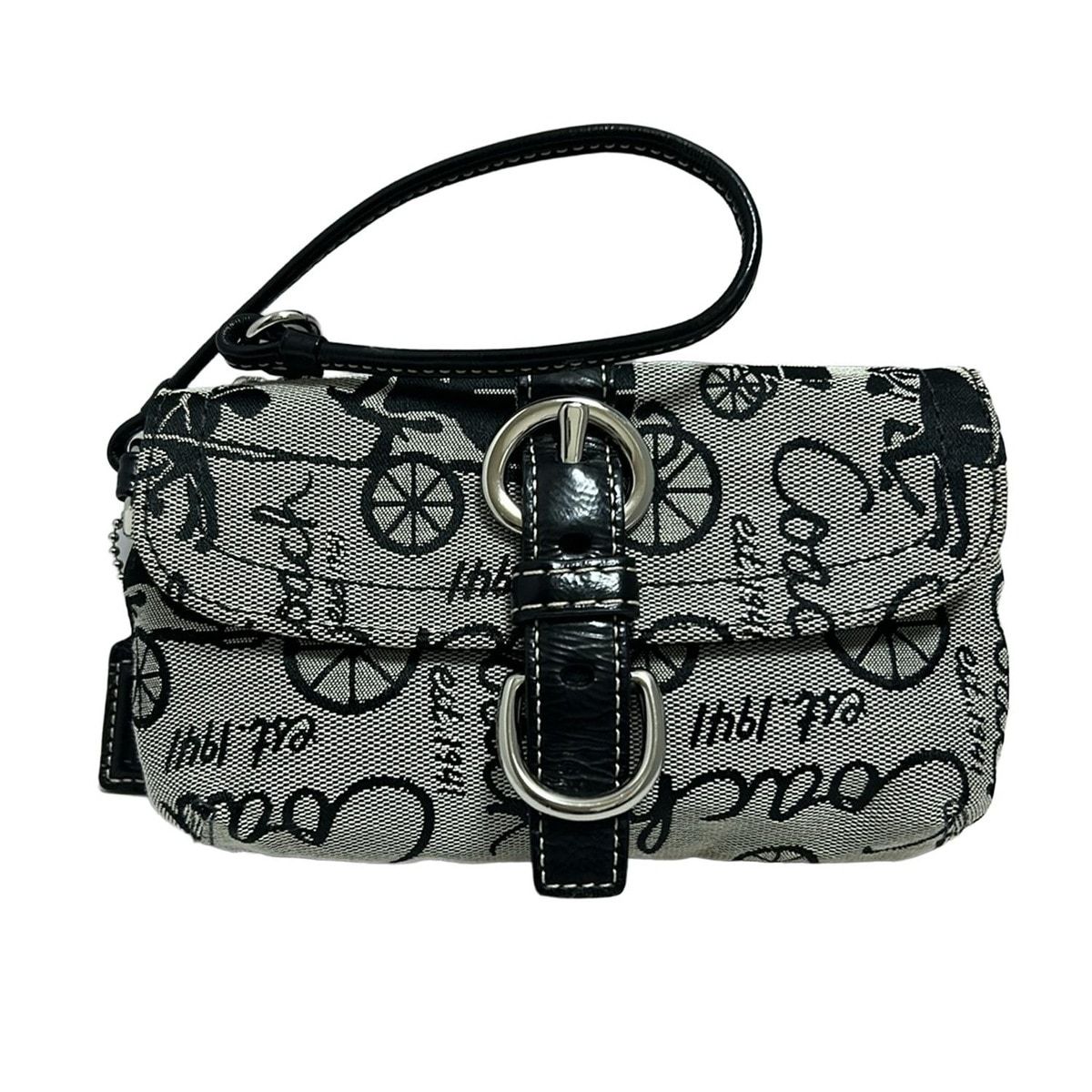 COACH(コーチ) ポーチ美品 - F43370 グレー×黒 レザー