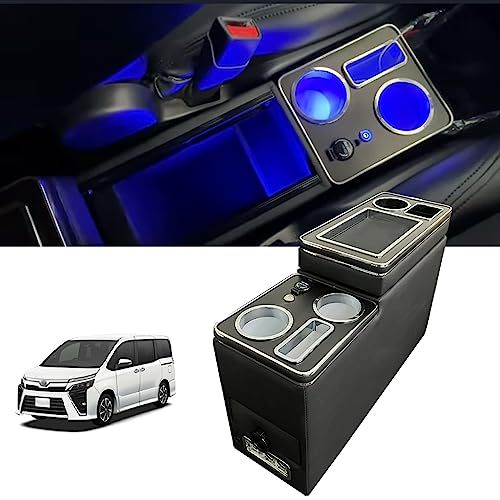 R★コンソールボックス トヨタに適用 ヴォクシー適用 ノア エスティマ適用 エスクァイア適用 アームレストコンソール 80系 70系 60系 NOAH適用 VOXY適用 LED付き USBポート 取付簡単 多機能 収納ボックス
