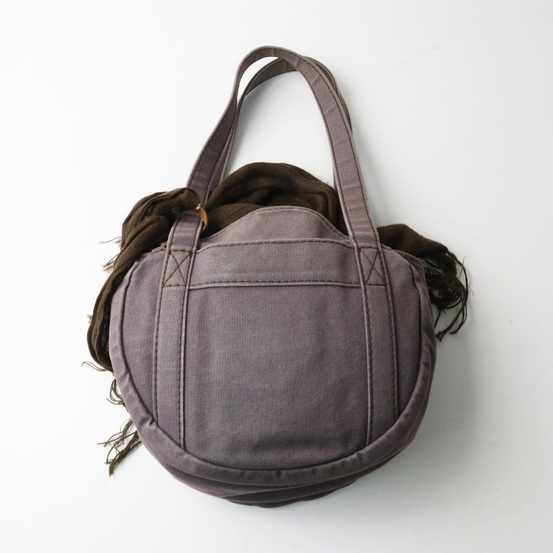 エバゴス ebagos 手長タンバリン＼グレー かごバッグ 紅籐 防水