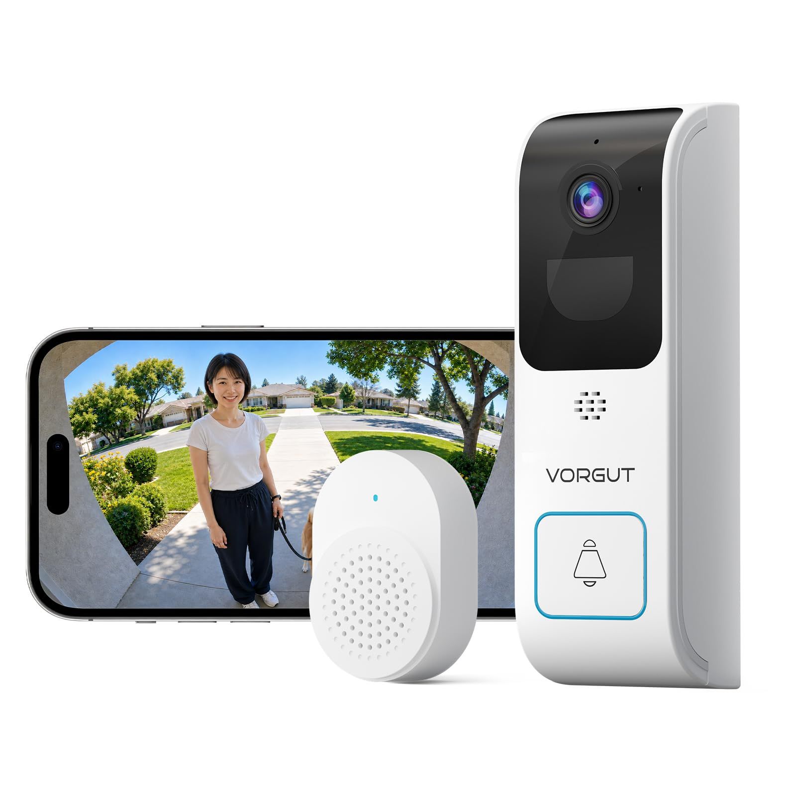 【新品】スマートドアホン スマホ ビデオドアベル 400万画素 5GHzWi-Fi対応 IP65 インターホン カメラ付き 工事不要 玄関チャイム テレビドアホン アプリ対応 EseeCloud対応 ドアホン ワイヤレス 双方向通話/動体検知/自動録画/警報通