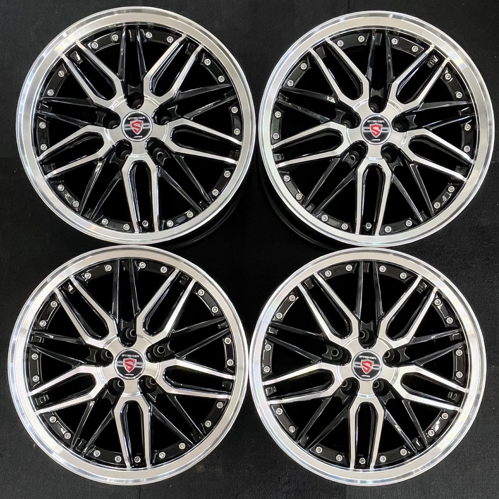 送料無料】【17×7J+38】中古美品 アルミホイール 4本セット 17インチ