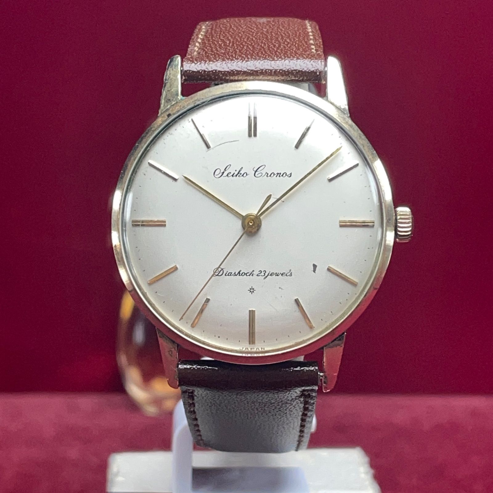 希少 SEIKO セイコー クロノス SD文字盤 14K無垢インデックス 23石 