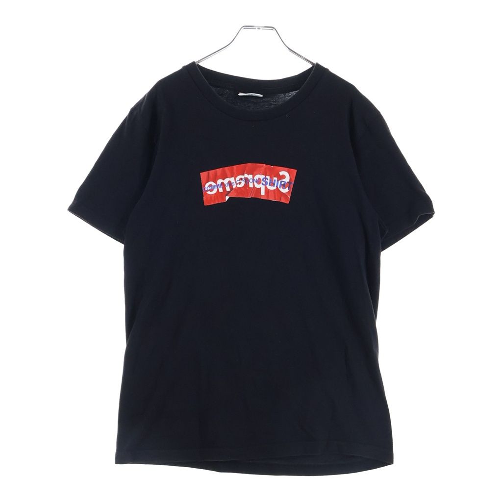 SUPREME (シュプリーム) 17SS ×Comme des Garcons SHIRT Box Logo Tee コムデギャルソンシャツ ボックスロゴ プリント 半袖Tシャツ カットソー ブラック