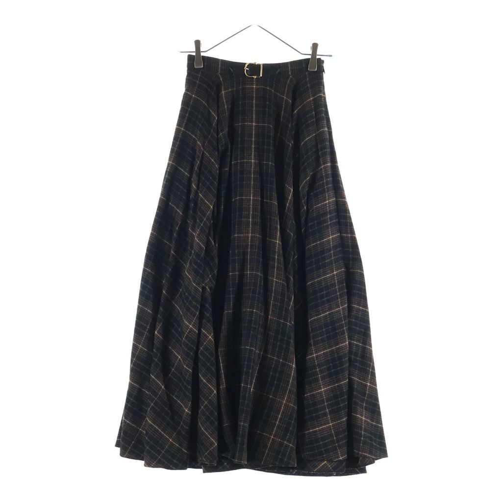 CELINE (セリーヌ) 21AW 90'S バックル付きベルト フランネル チェック ミディスカート 34 2J388344P レディース