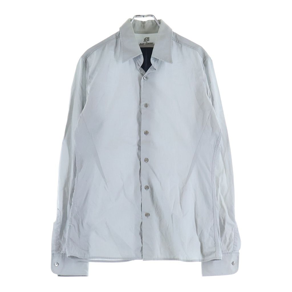 RAF SIMONS (ラフシモンズ) STITCH BUTTON DOWN L/S SHIRT 刺繍ロゴ ステッチボタンダウン 長袖シャツ グレー