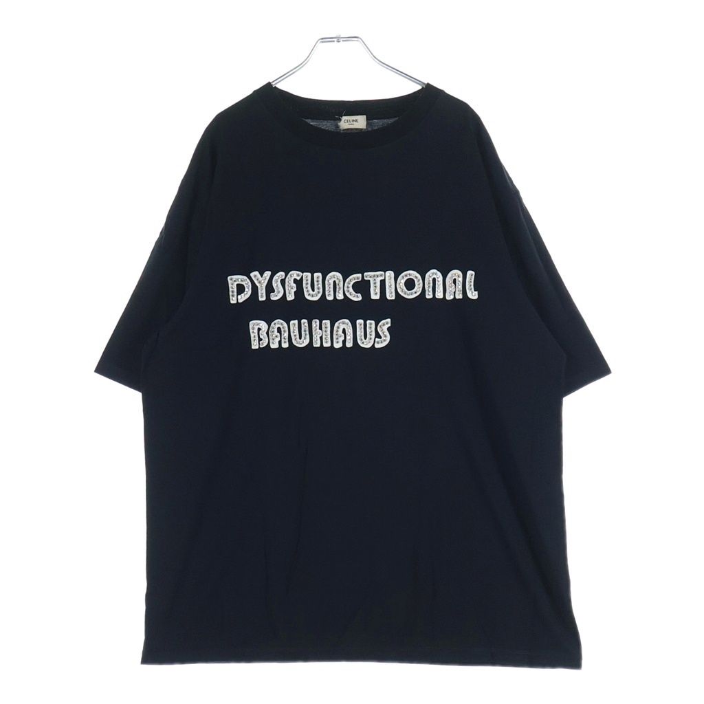 CELINE (セリーヌ) ラインストーンロゴ 半袖Tシャツ カットソー ブラック 2X54F671Q