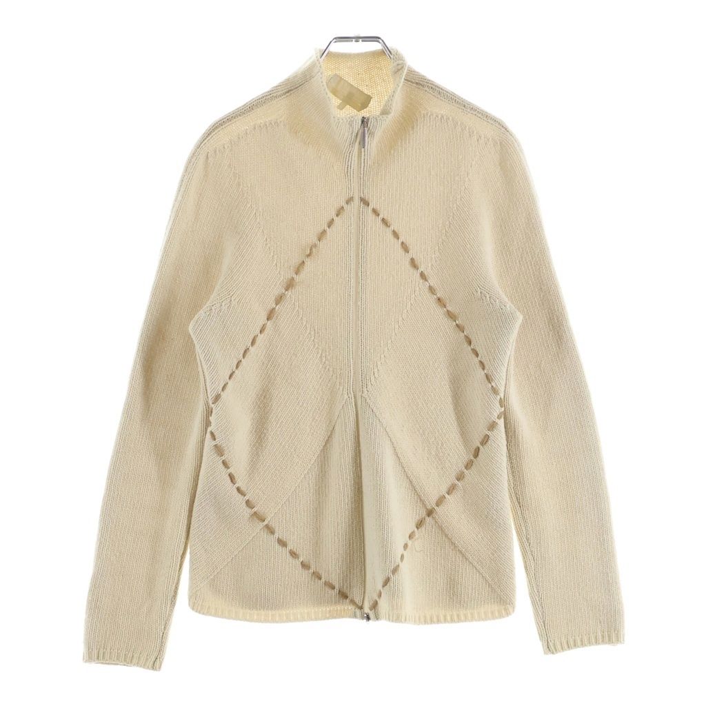 S MAX MARA (エス マックスマーラ) ヴァージンウール カシミヤ混 ジップアップケーブルニット レディース アイボリー