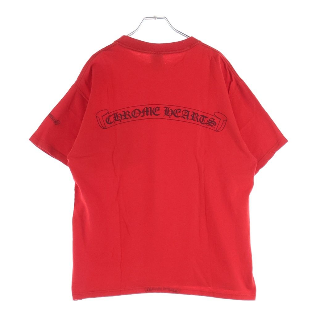 CHROME HEARTS (クロムハーツ) OLD オールド ネックロゴ バックスクロールラベルプリント半袖Tシャツカットソー