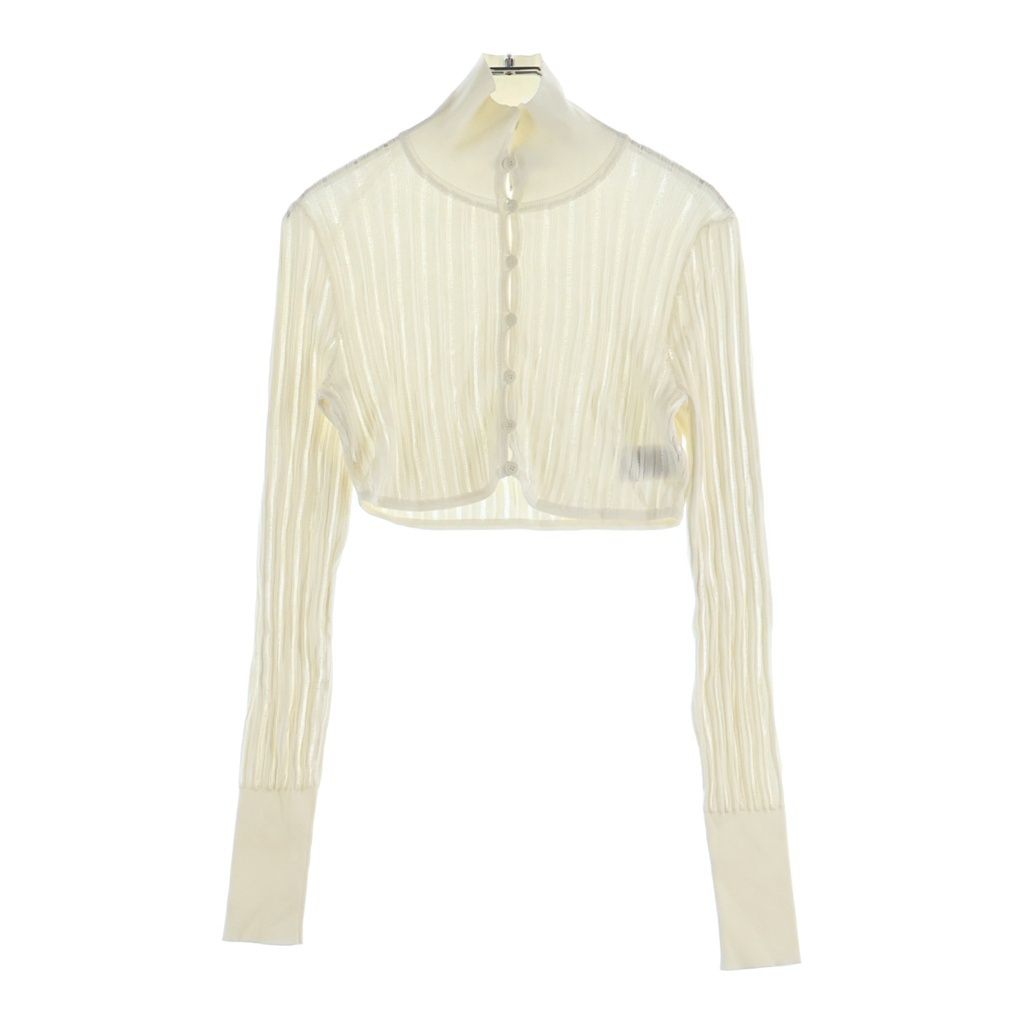 ALAIA (アライア) リブニット クロップド カーディガン ホワイト AA9S02234M712 レディース