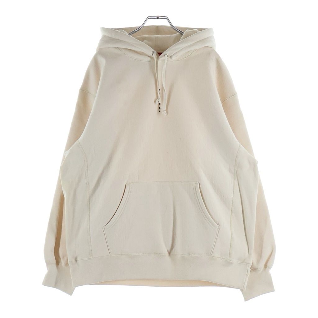 SUPREME (シュプリーム) 20AW Micro Logo Hooded Sweatshirt マイクロロゴフーディー スウェットシャツ プルオーバーパーカー アイボリー