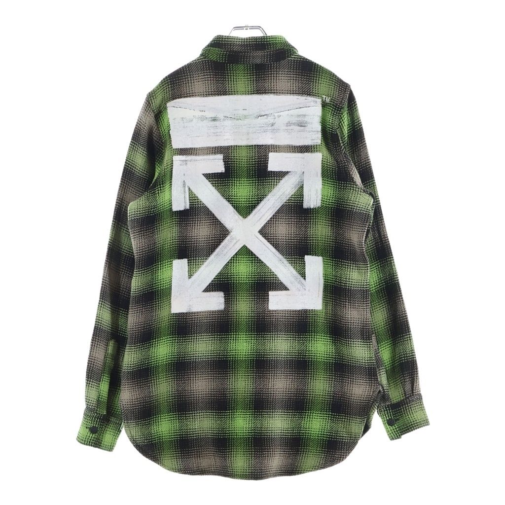 OFF-WHITE (オフホワイト) 17AW チェック柄 長袖シャツ グリーン OMGA001F17593017