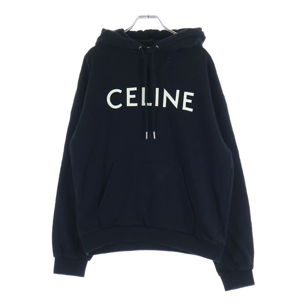 CELINE (セリーヌ) ルーズ フロントロゴプリント プルオーバーパーカー ブラック 2Y321670Q