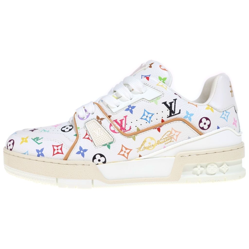 LOUIS VUITTON (ルイヴィトン) ×TM LVトレーナー 村上隆 モノグラム ローカットスニーカー ホワイト 1AGZDL