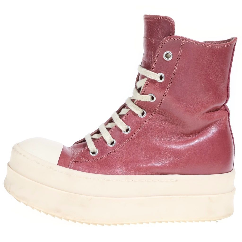 Rick Owens (リックオウエンス) MEGA BUMPER SNEAKS メガバンパー レザーハイカットスニーカー ピンク RP02D3859