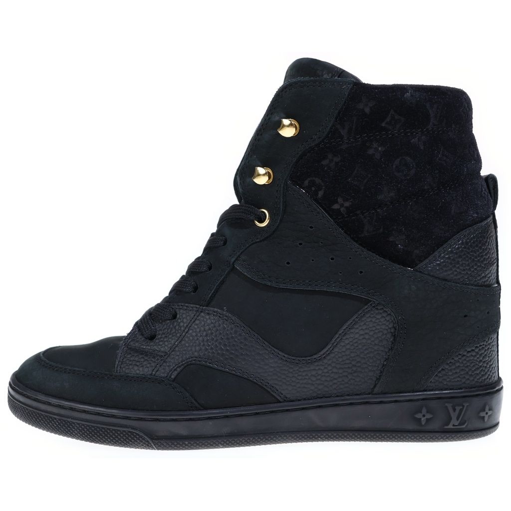 LOUIS VUITTON (ルイヴィトン) クリフトップライン ハイカットスニーカー シューズ スエード モノグラム ブラック