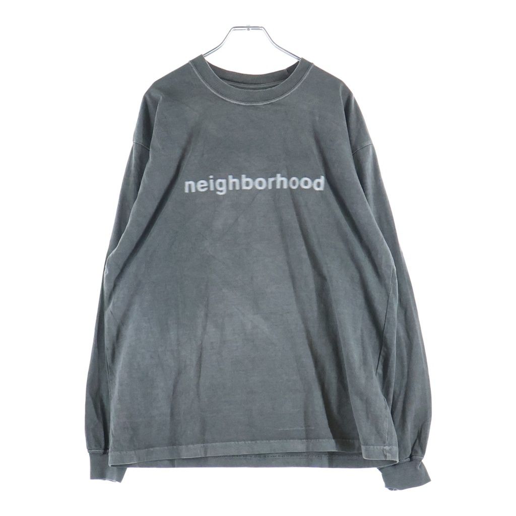 NEIGHBORHOOD (ネイバーフッド) 25SS NH . TEE LS-3 ロゴプリント ロングスリーブ 長袖Tシャツ カットソー グレー 251PCNH-LT03