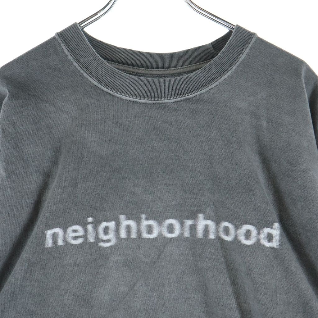 NEIGHBORHOOD (ネイバーフッド) 25SS NH . TEE LS-3 ロゴプリント ロングスリーブ 長袖Tシャツ カットソー グレー 251PCNH-LT03