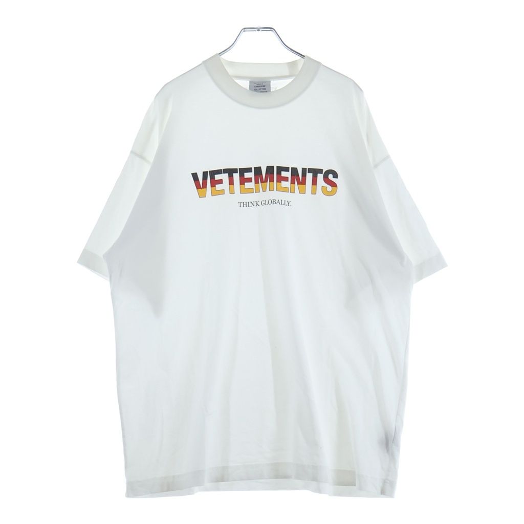 VETEMENTS (ヴェトモン) 18SS ベースボールロゴ刺繍 Tシャツ Vetements ヴェトモン ベースボールロゴオーバーサイズ スウェット 黒
