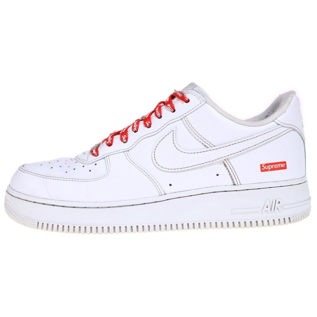 NIKE (ナイキ) ×Supreme Air Force 1 Low White シュプリーム × ナイキ エアフォース1 ロー ホワイトローカットスニーカー ホワイト/レッド US10/28CM CU9225-100