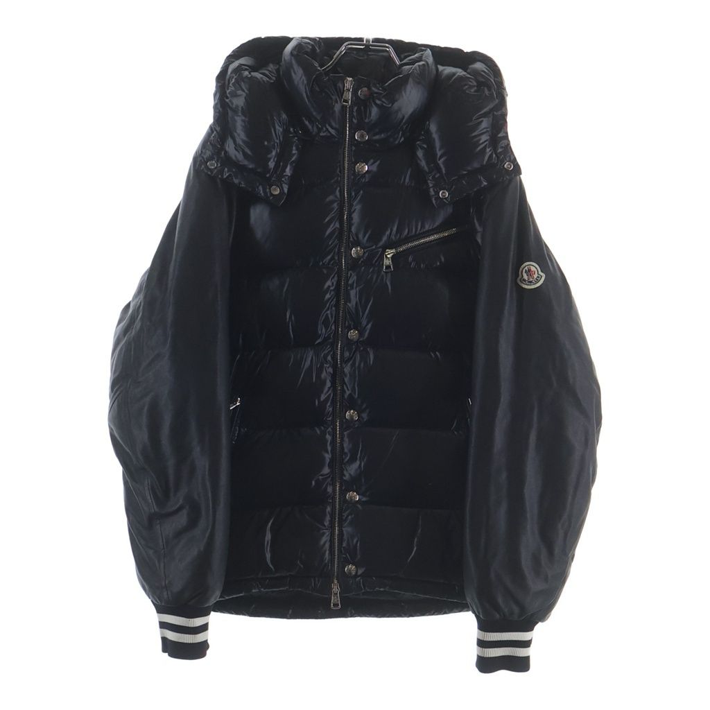 MONCLER (モンクレール) ベルコールダウンジャケット ブラック ナイロン×レザー #1 H20911A00190