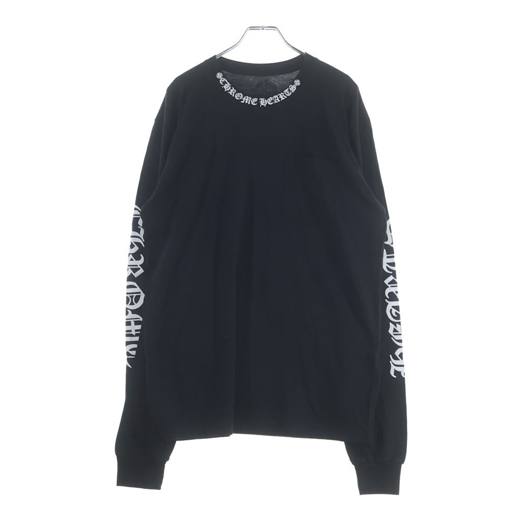 CHROME HEARTS (クロムハーツ) CH LS NECK LOGO ネックロゴプリント 袖