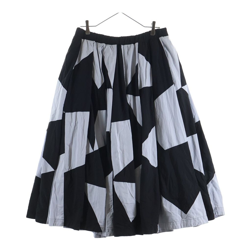 BLACK COMME des GARCONS (ブラックコムデギャルソン) 25SS パッチワーク ロングスカート レディース ブラック/ホワイト 1O-S008