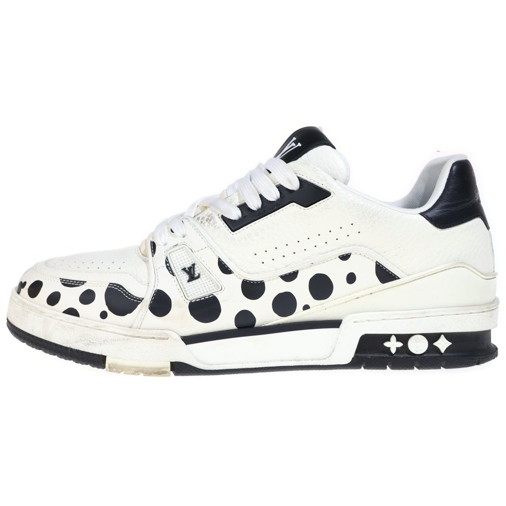 LOUIS VUITTON (ルイヴィトン) × 草間彌生 YK LV トレイナー ライン ローカットスニーカー ホワイト/ブラック t1AB8JJ