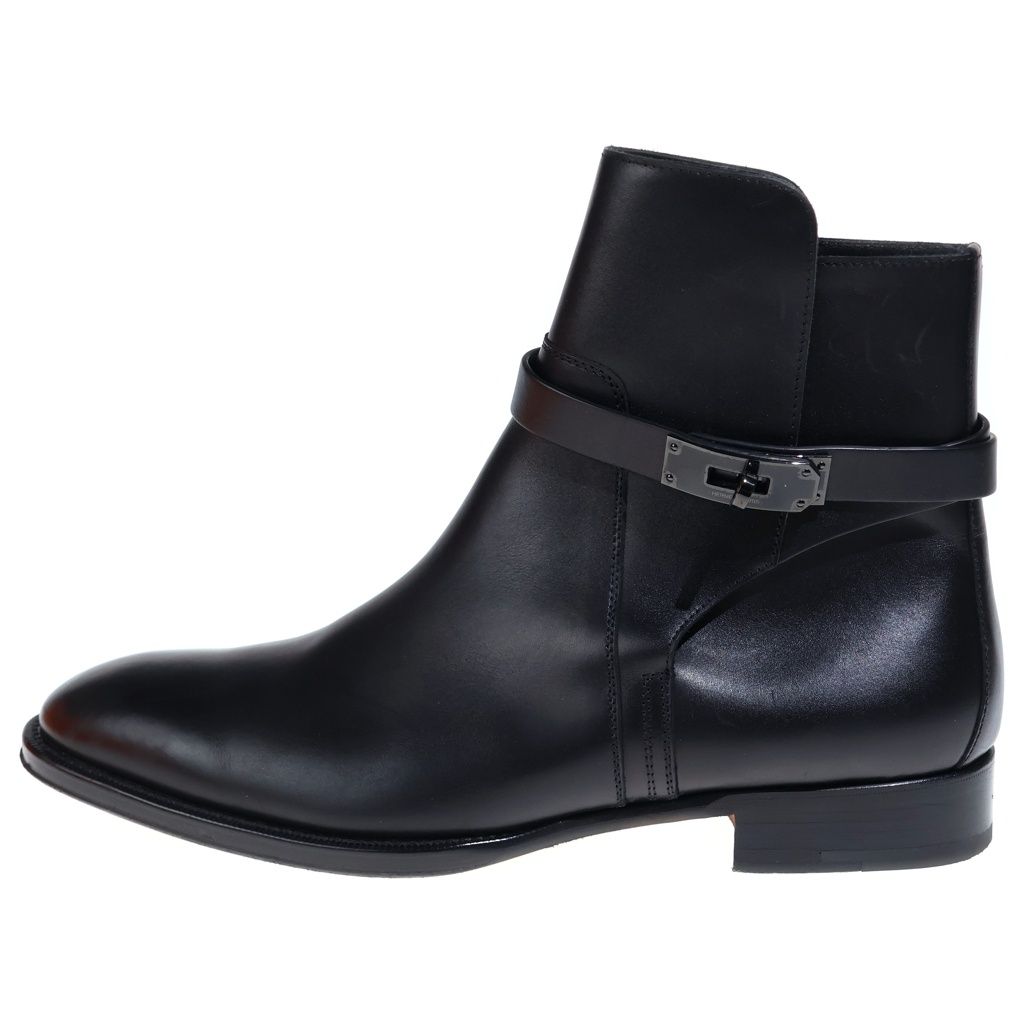HERMES (エルメス) ジェフ ケリーブラックバックル ショートブーツ ブラック H222979Z