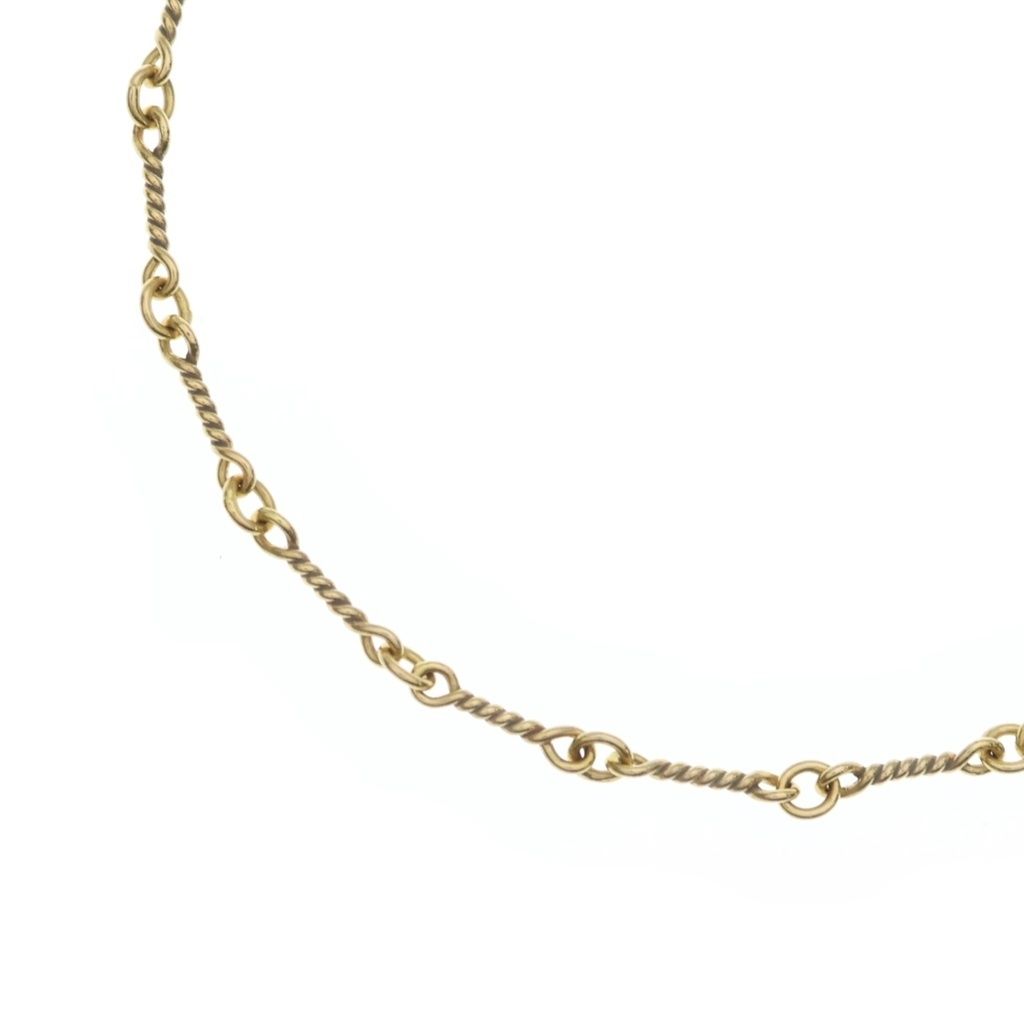 CHROME HEARTS (クロムハーツ) 22K NECKCHAIN T18 ツイストチェーンネックレス 18inch ゴールドBCA014 542,080円