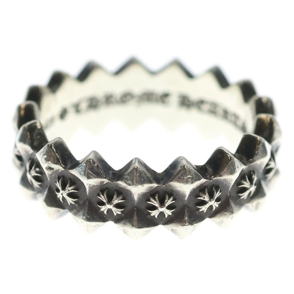 CHROME HEARTS (クロムハーツ) DOUBLE PYRAMID PLUS RING ダブルピラミッドプラス バンドリング シルバー