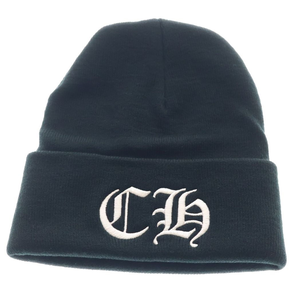 CHROME HEARTS (クロムハーツ) CH Rogo エンブロイダリー ビーニー ニット帽 ブラック