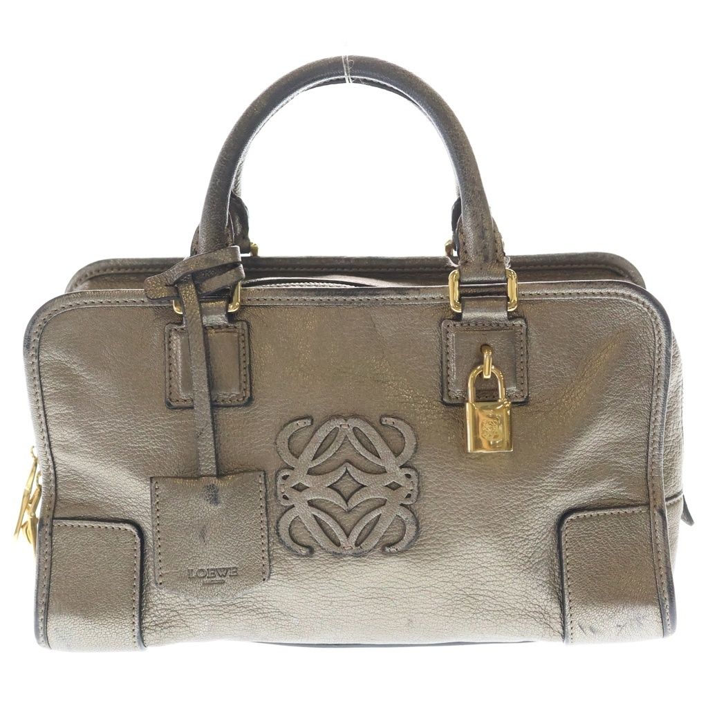 LOEWE (ロエベ) アマソナ28 アナグラムロゴ レザー ハンドバッグ ゴールド