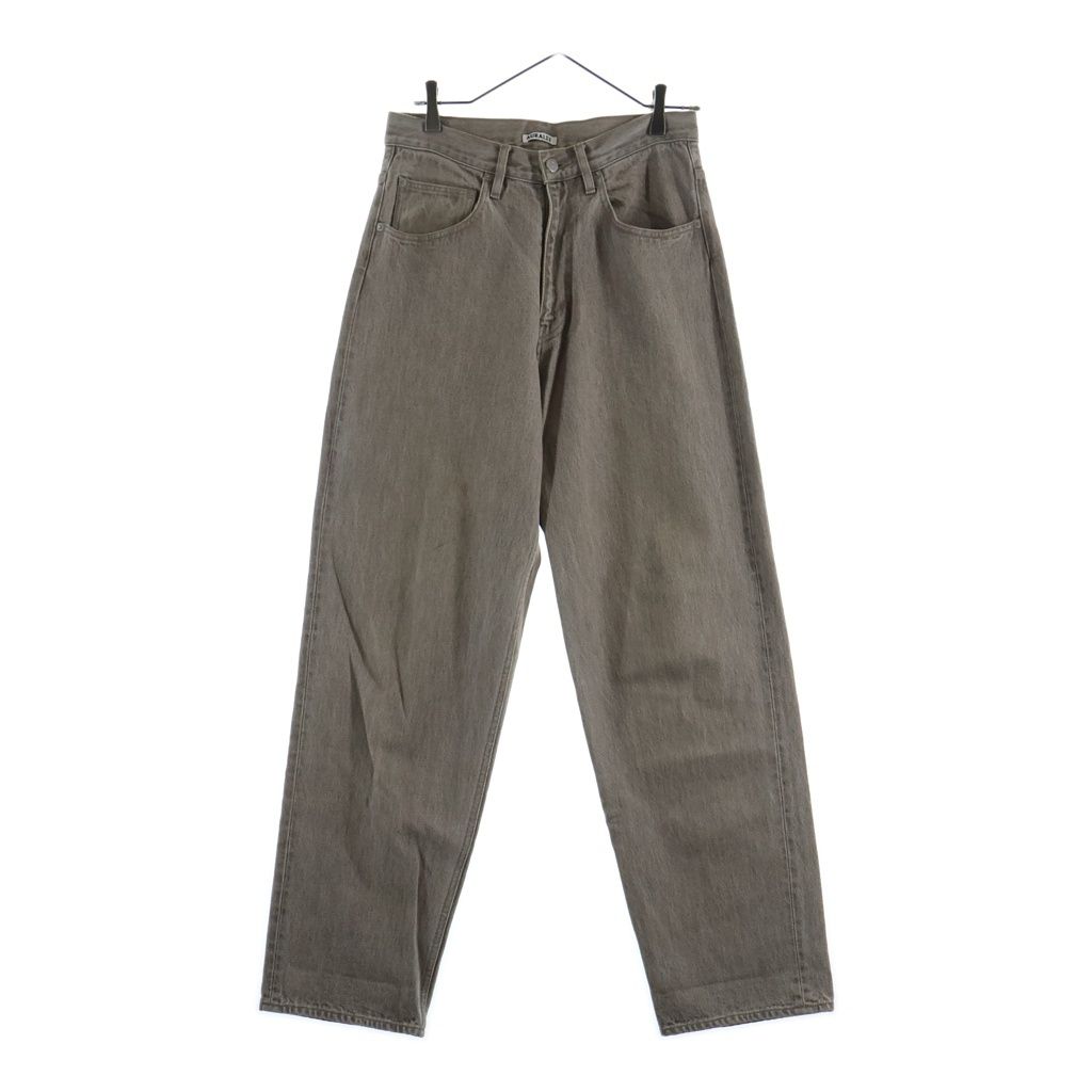 AURALEE (オーラリー) 22SS HARD TWIST FADED BROWN DENIM WIDE PANTS ハードツイスト フェード加工 ワイドデニムパンツ ブラウン A22SP02MD