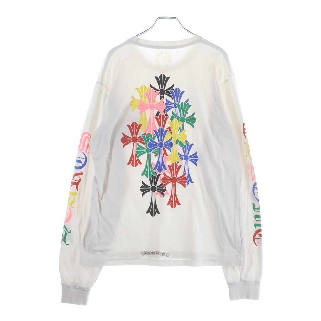 CHROME HEARTS (クロムハーツ) MLTCOL CEM CRS LS マルチセメタリークロスプリント クルーネック 長袖Tシャツ カットソー ホワイト