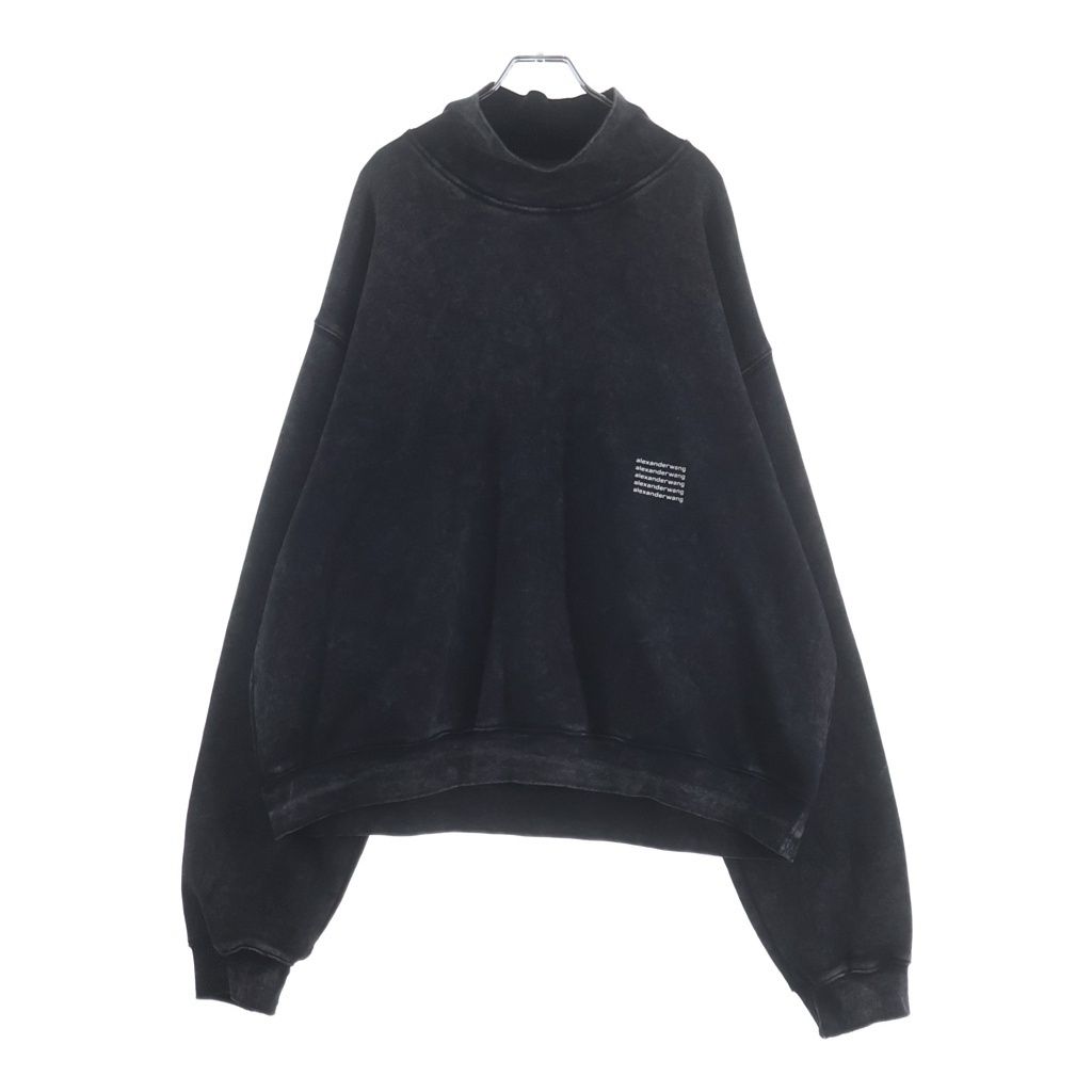 ALEXANDER WANG (アレキサンダーワン) 20AW DTC HIGH NECK PULLOVER ウォッシュ加工 ハイネックスウェット トレーナー ウォッシュブラック UCC3221538