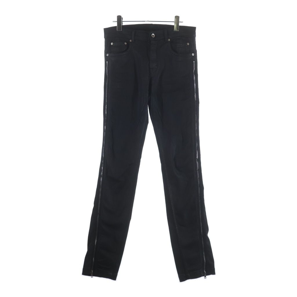 Rick Owens (リックオウエンス) 26SS VEGA JEANS ベガジーンズ コーティングデニムパンツ スリムフィットジーンズ ブラック RL01F2300-SDBK