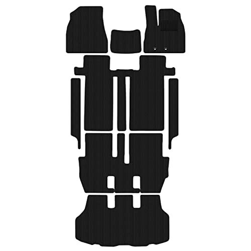 Aviles トヨタ 互換品 ノア ヴォクシー エスクァイア 80系 フロアマット + ステップマット + ラゲッジマット(トランクマット)【3色から選択】(06:エスクァイアGi 8人, 01:ブラック)ts b4a2d9bc