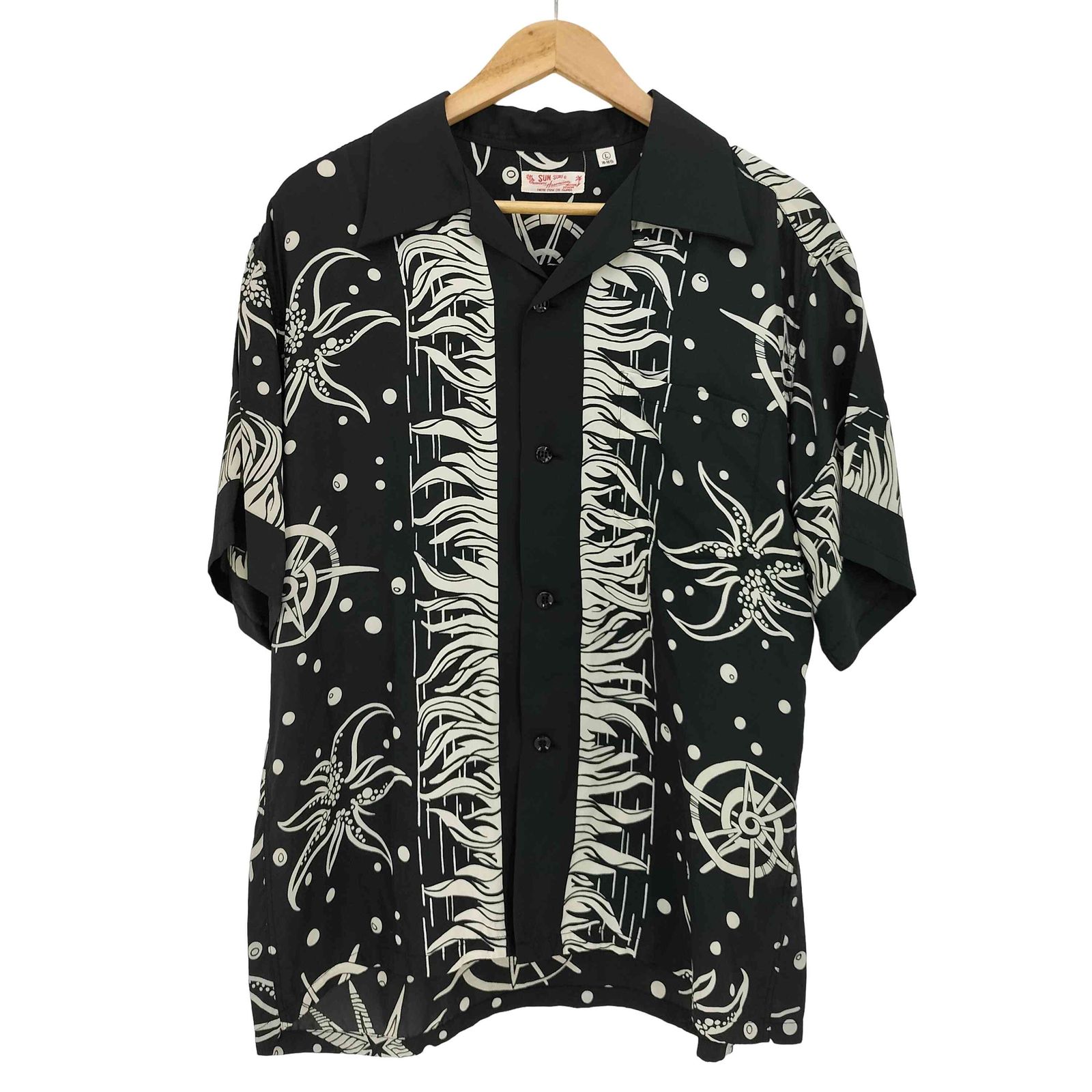 サンサーフ SUN SURF 総柄 ドット ヒトデ プリント レーヨン100 S/S 
