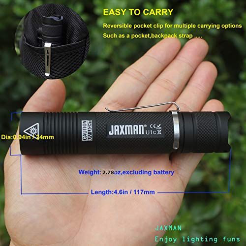 JAXMAN U1C UV 紫外線ライト 日亜化学6W 紫外線365nm UV LED 懐中電灯 ワイド/フラット ビーム ライト レジン用 ブラックライト(電池含まず)送料無料 0aa80c48
