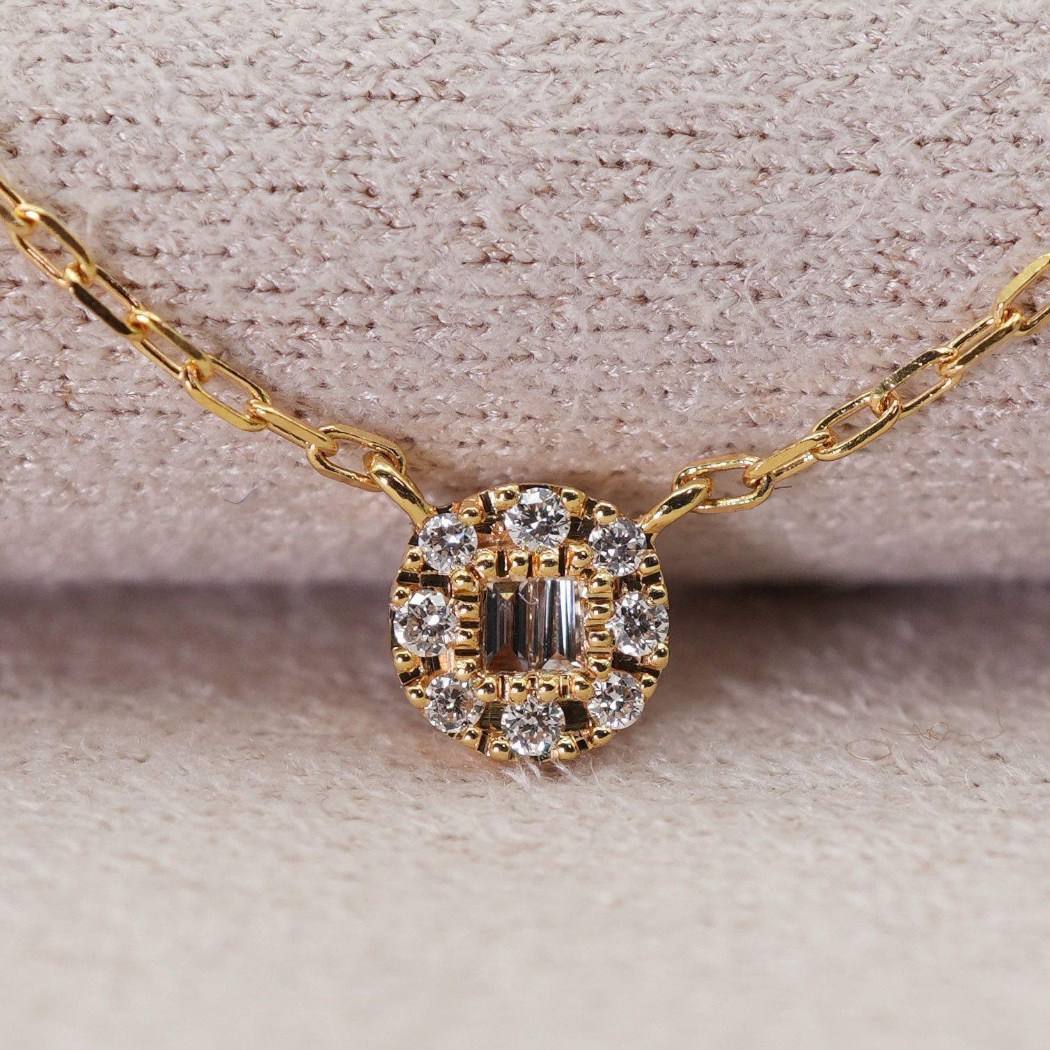 ベルシオラ ネックレス K18 ダイヤモンド 0.06ct バゲット ラウンド /24-435S