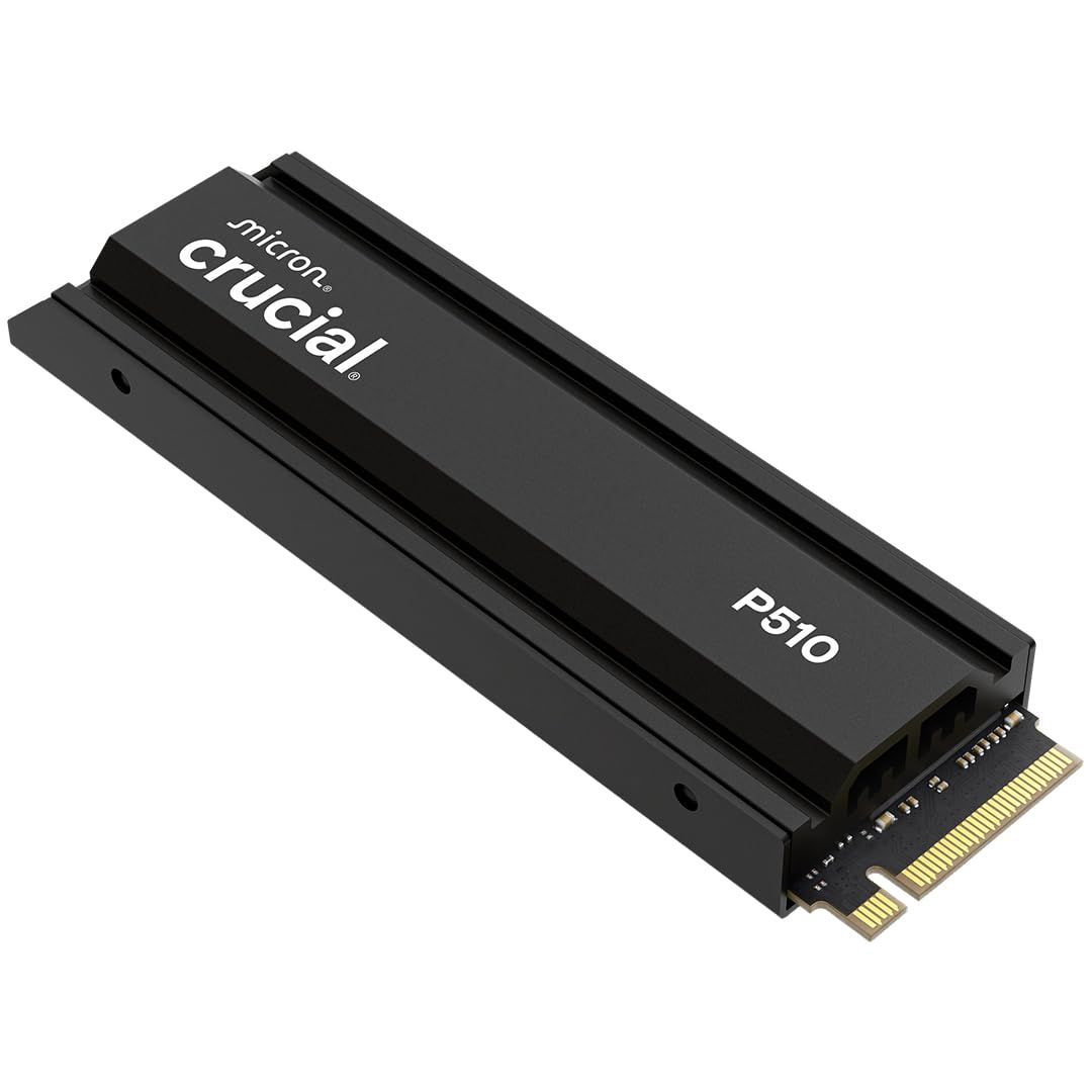 Crucial(クルーシャル) P510 1TB ヒートシンク付き 3D NAND NVMe PCIe5.0 M.2 SSD 最大11,000MB/秒 CT1000P510SSD5-JP 国内正規保証品 [1TB] [ヒートシンク有(通常モデル)後継品]