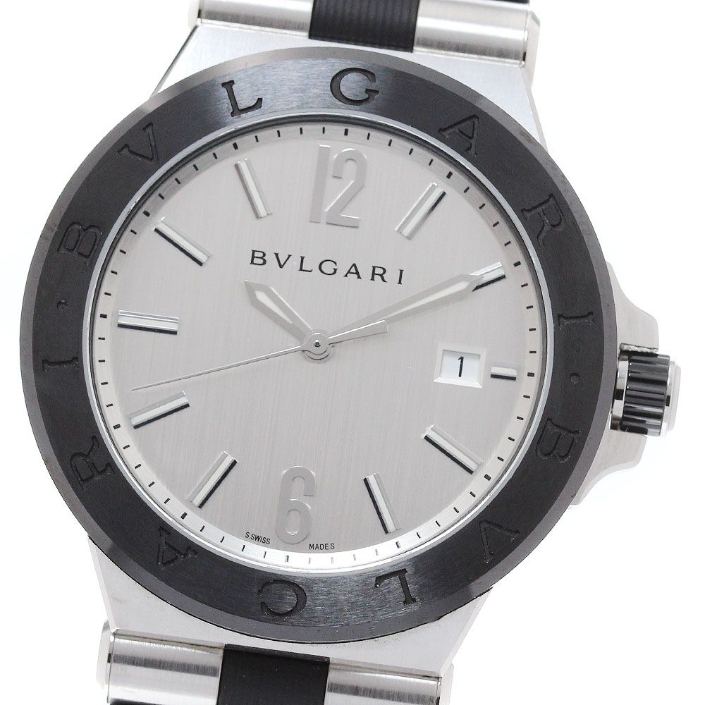 ブルガリ BVLGARI DG42SC ディアゴノ セラミック デイト 自動巻き メンズ 良品 保証書付き_965242