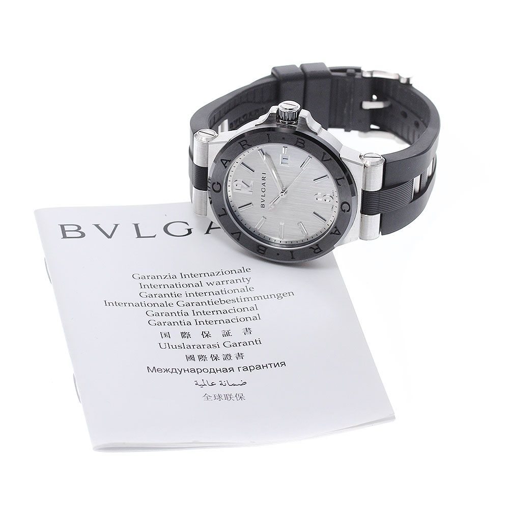 ブルガリ BVLGARI DG42SC ディアゴノ セラミック デイト 自動巻き メンズ 良品 保証書付き_965242