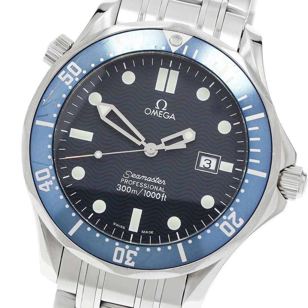 オメガ OMEGA 2541.80 シーマスター300 デイト クォーツ メンズ 保証書付き_961902
